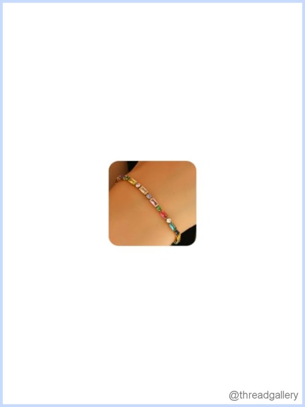 18K Gold Plated Colored Cubic Zirconia Tennis Bracelet Women